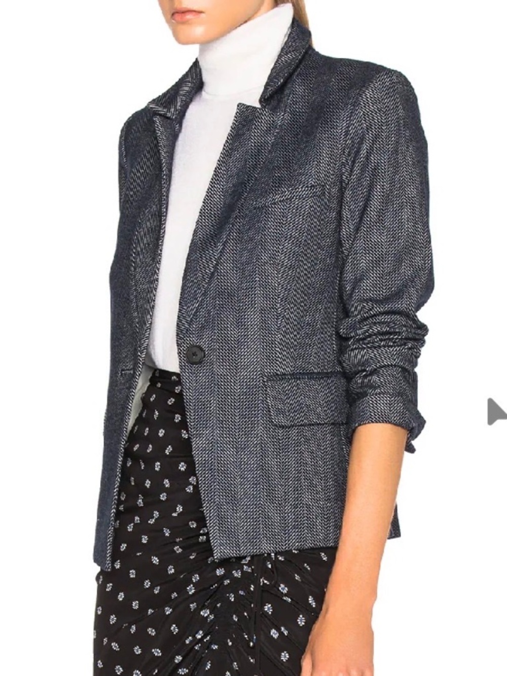 Veronica Beard Anaheim Schoolboy Dickey Jacket - Navy Herringbone